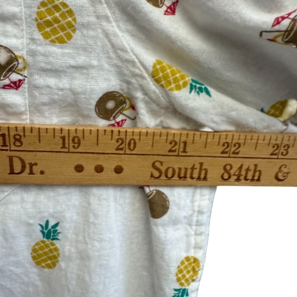 Bruno Milano Modern Fit Pineapple All Over Print Button Down Shirt Men Large - Picture 7 of 8